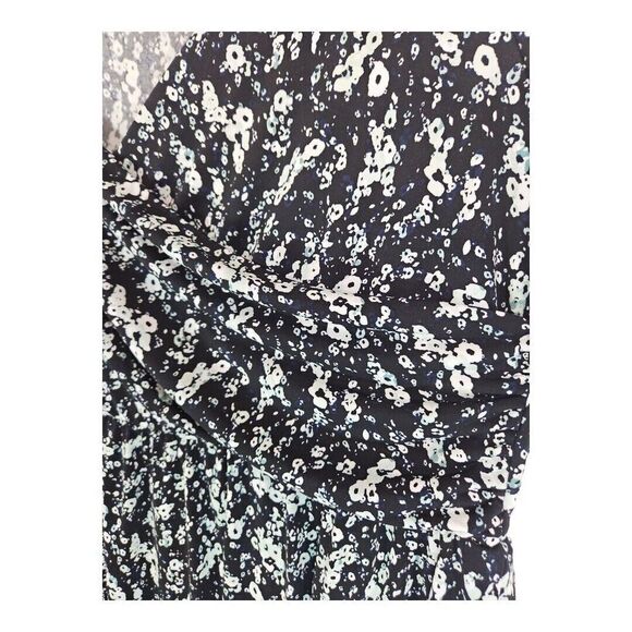 Lane Bryant Black Surplice Neck Elastic Waist Short Sleeve Floral Blouse 22/24 - Picture 5 of 8